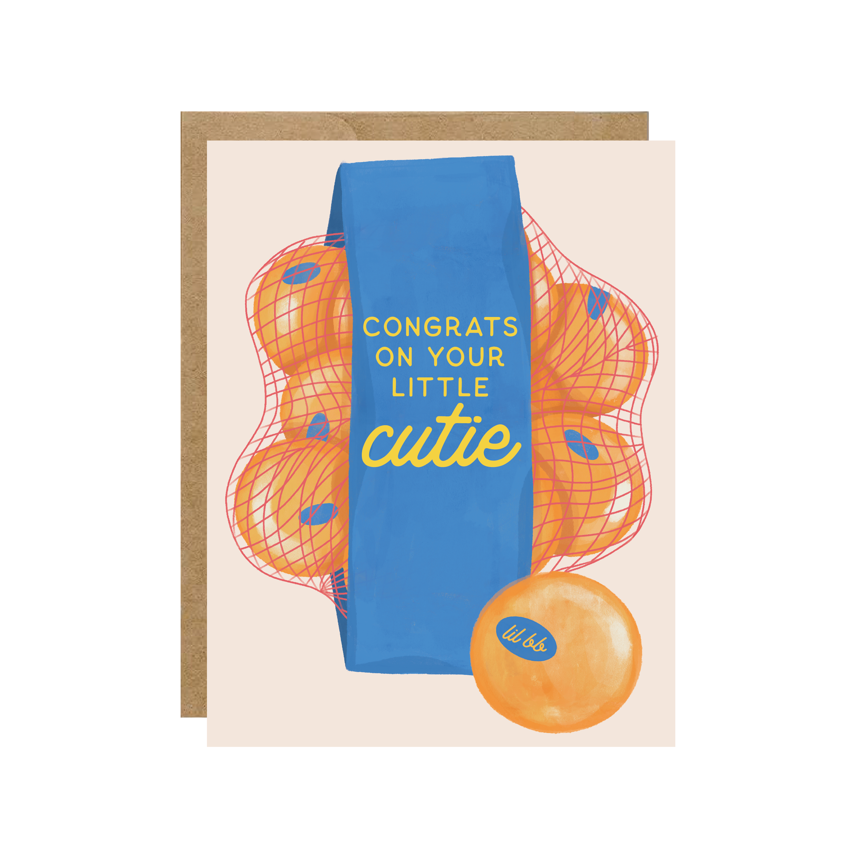 Congrats on Your Little Cutie new baby greeting card with fruit cuties illustration